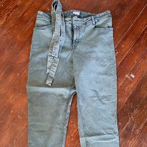 Ava & Viv Green-wash Jeans with Tie Belt
